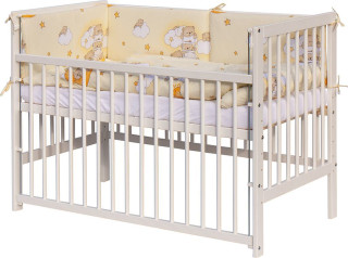 Dětská postýlka s kompletní výbavou 120 x 60 cm, mráček béžová Scarlett