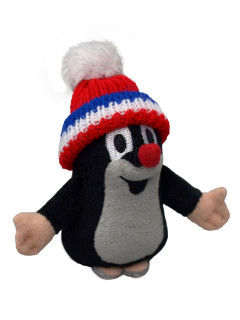 Krtek 10 cm plyšový s kulichechem červený-trikolora, plyšová hračka