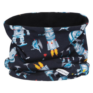 Dětský zimní nákrčník Esito Vesmírní roboti dark blue