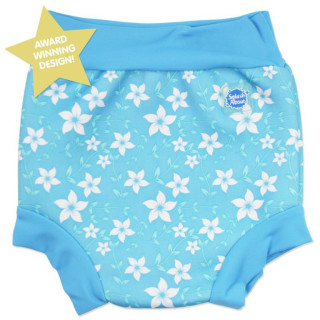 Plavky Happy Nappy - modré květy