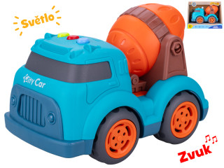 Auto stavební míchačka 17 cm volný chod na baterie se světlem a zvukem 18 m+