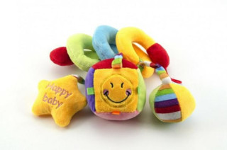 Plyšová spirála s chrastítky na postýlku 40 cm