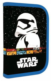 Penál 1patrový 2 chlopně Star Wars II. černo-modrý