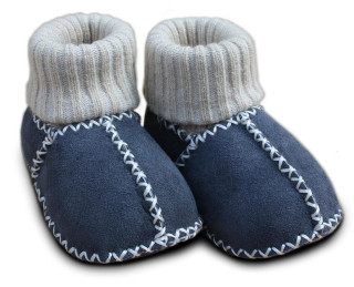 Capáčky kožešinové s nápletem Eisbärchen Antracit