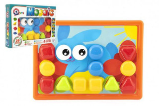 Mozaika klobouček hladký 4cm pro nejmenší 26ks + předlohy 6ks v krabici