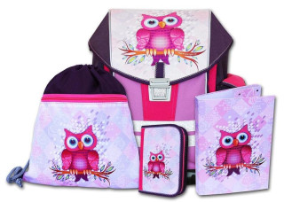 Školní aktovkový set ERGO ONE Sova 4-dílný