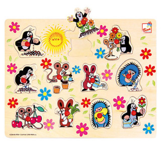 Vkládačka dřevěná Krtek 30x22cm