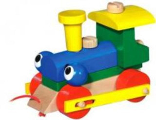 Mrkací mašinka dřevěná tahací 14,5x11x9 cm Detoa