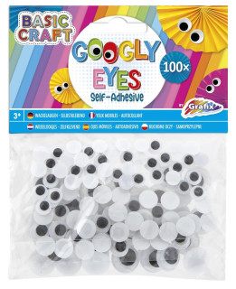 Nalepovací a pohyblivá očička černobílá