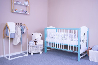 Dětská postýlka New Baby Elsa Zebra 120 x 60 cm bílo-mátová