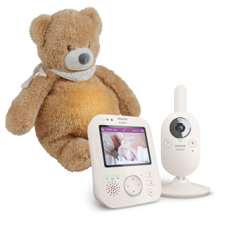 Chůvička dětská video SCD891/26+ Nattou Uspáváček 4v1 Sleepy Bear Pale Brown Philips Avent