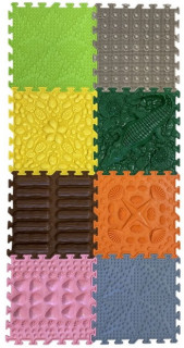 Masážní ortopedické podložky set 8 ks - Cesta krokodýla