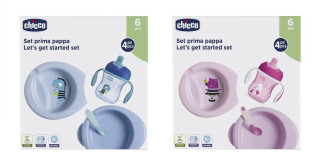 Set jídelní - talíř, lžička, sklenka Chicco