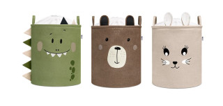 Koš na hračky XL se šňůrkou, skládací bavlněný / 63 l Sipo