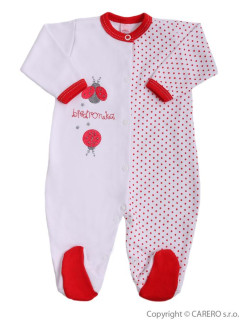 Kojenecký overal Bobas Fashion Beti červený s beruškou vel. 62