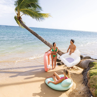 Lehátko křeslo nafukovací s úchyty 114x107 cm