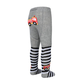 Punčocháče s protiskluzem 3x ABS vel. 68/74 šedé hasiči Be Snazzy