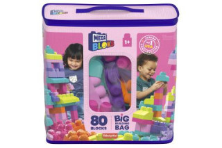 Mega bloks velký pytel kostek - růžový (80) DCH62