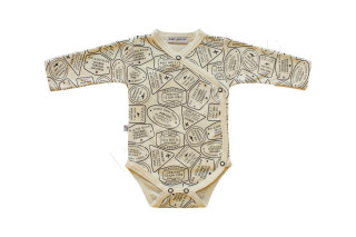 Bavlněné body dlouhý rukáv zavinovací Tisk Traveller Baby Service