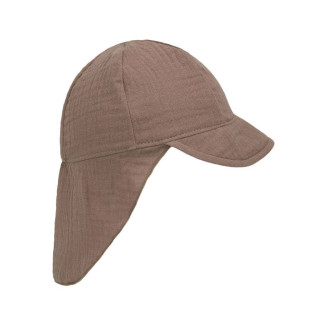Dětská kšiltovka s krytím krku mušelín Brown Esito