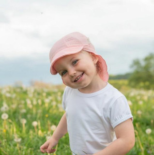 Dětská kšiltovka s krytím krku mušelín Pink - růžová Esito