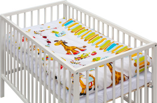 Dětská postýlka s kompletní výbavou bílá 120 x 60 cm Arama Scarlett