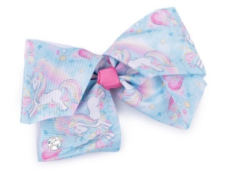 Spona do vlasů velká mašle jednorožec 