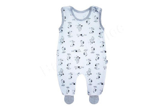 Bavlněné dupačky Pejsek Baby Service Šedý lem