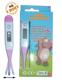 Digitální teploměr pexiMED ECT-3 ohebný - Růžový