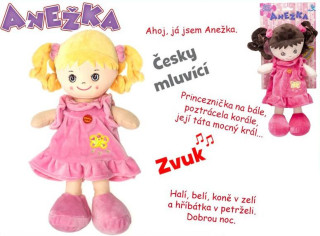 Panenka Anežka hadrová/plyš 36cm na baterie česky mluvící a zpívající 
