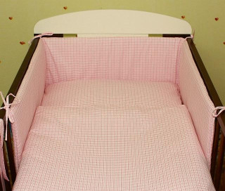 Ochranný límec mantinel růžová kostka (100% bavlna + molitan)