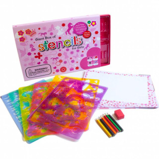 Meadow Kreslicí šablony s pastelkami velký box pro holčičky