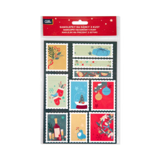 Samolepky na dárky 3 ks - Vánoční známky