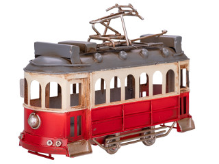 Tramvaj červená 16,5 cm kov volný chod
