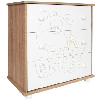 Dětská komoda New Baby Medvídek s hvězdičkou dub