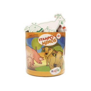 Dětská razítka s příběhem Aladine Stampo MINOS, 23 ks - Zvířátka na statku