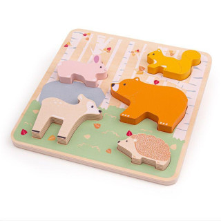 Baby Dřevěné puzzle Woodland Bigjigs