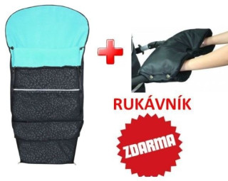 Fusak Combi DELUXE zimní 3v1 Emitex ČERNÝ + AQUA + RUKÁVNÍK ZDARMA