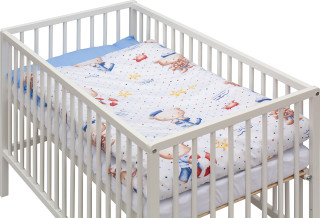 Dětská postýlka s kompletní výbavou bílá 120 x 60 cm Doneto Scarlett