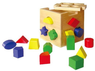 Vkládací kostka se zastrkovacími tvary NATUR kostka