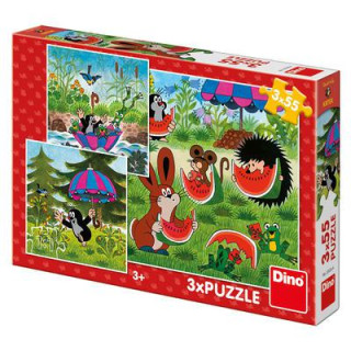 Puzzle Krtek a paraplíčko 3x55 dílků