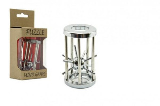 Hlavolam ježek v kleci kovový chromovaný