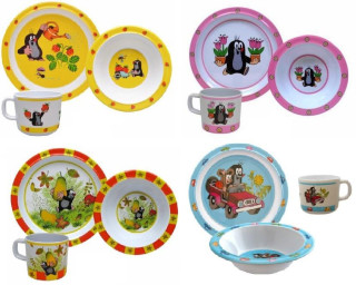 Melaminová sada nádobí Krtek 3 dílná 