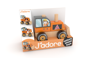 Skládací dřevěné auto bagr J'adore