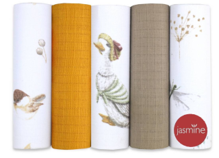 Plenky pro děti látkové sada box Unisex 70x80 cm 5 ks