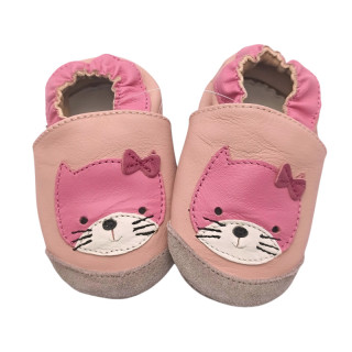 Kožené capáčky TAPTAPI 6-12 m KOČIČKA MONČA