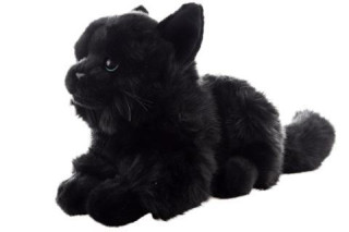 Plyšová kočka černá ležící 20 cm Eco-friendly
