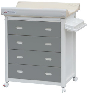 Přebalovací plastová komoda s vaničkou Scarlett Ariel - šedá