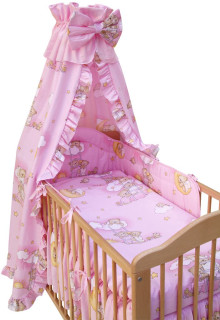 Souprava do postýlky 4dílná Mráček růžový 120 x 90 cm