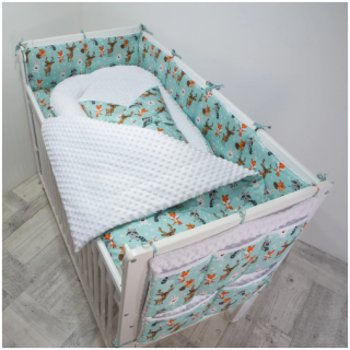 10 dílná sada do postýlky Minky Forest 100 x 135 cm Esito - bílá